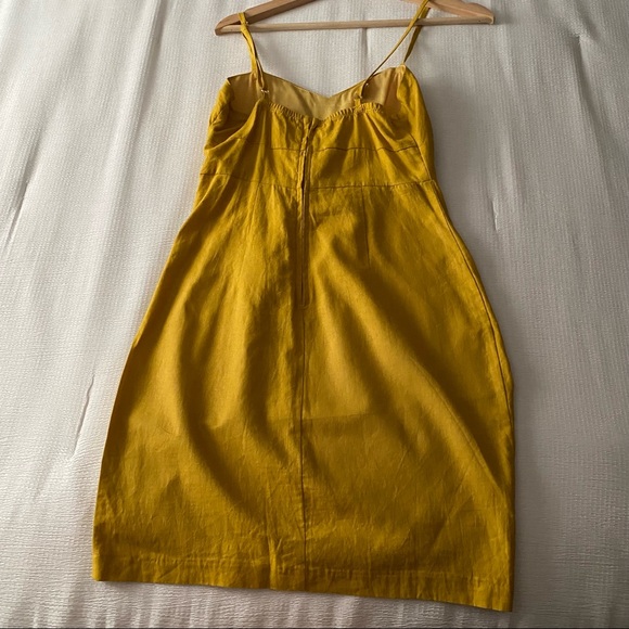 NWT Gold Yellow Linen Bow Dress - Picture 6 of 9
